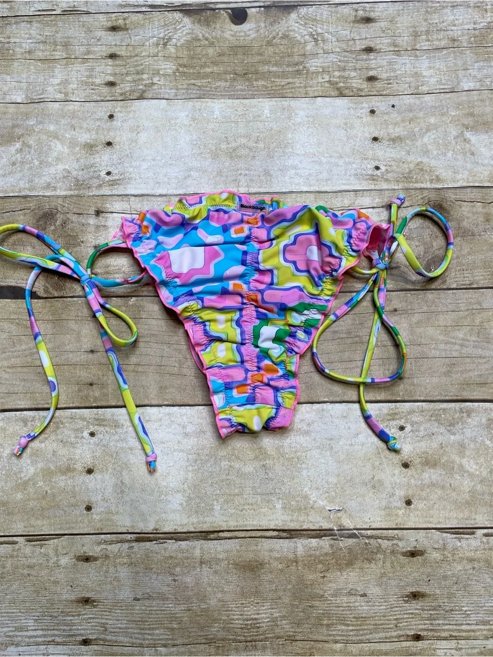 Blackbough Two Piece Ruffle Bikini Colorful String Ring Top
